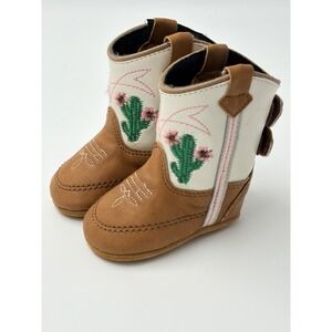 Lil Boot Barn Baby Cowgirl Cowboy Boots Cactus Embroidered Infant Size 1 Western